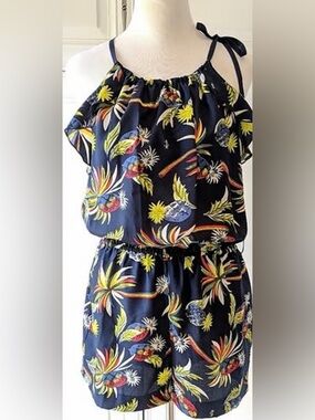Juicy Couture Navy Floral Print Dress Medium